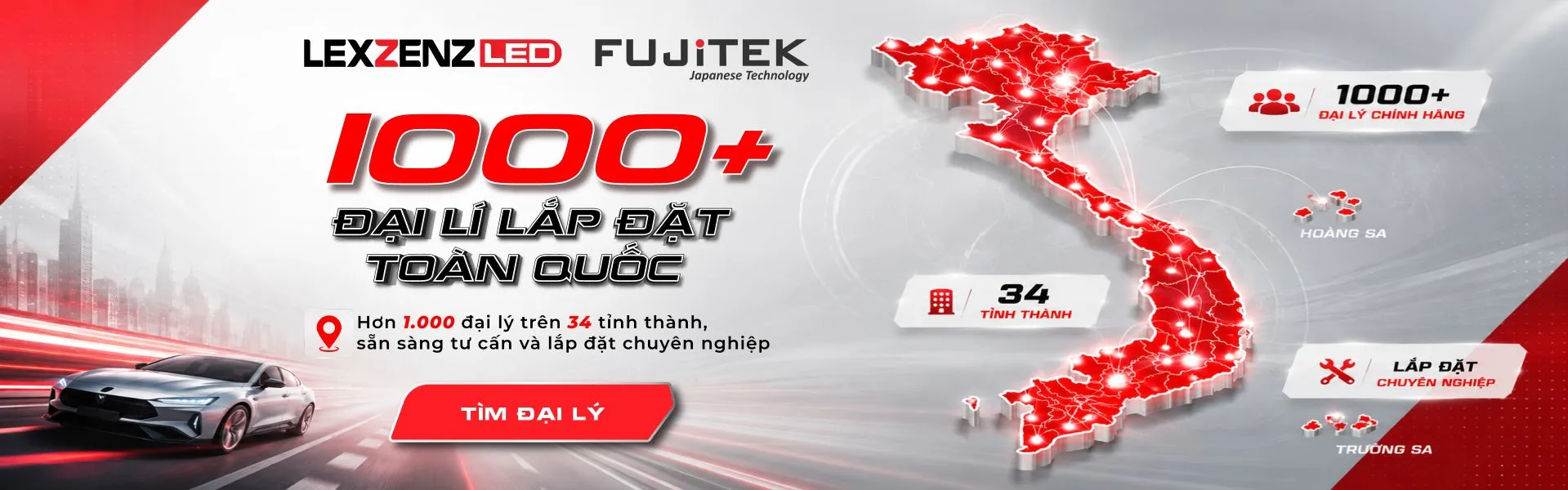 hệ thống đại lý lexzenz fujitek trải khắp cả nước
