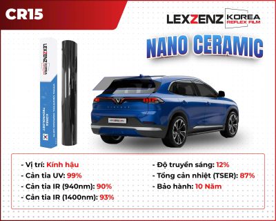 Phim cách nhiệt ô tô Lexzenz Korea Reflex Film CR15 kính hậu