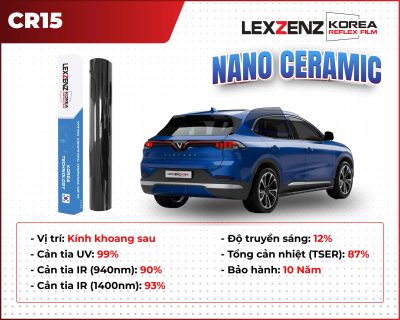 Phim cách nhiệt ô tô Lexzenz Korea Reflex Film CR15 kính khoang sau