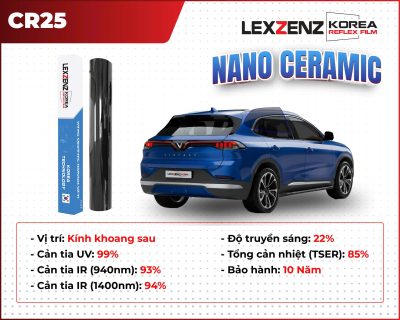 Phim cách nhiệt ô tô Lexzenz Korea Reflex Film CR25 kính khoang sau