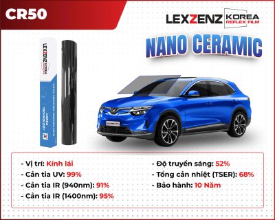Phim cách nhiệt ô tô Lexzenz Korea Reflex Film CR50 kính lái