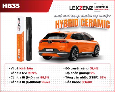 Phim cách nhiệt ô tô Lexzenz Korea Reflex Film HB35 kính bên