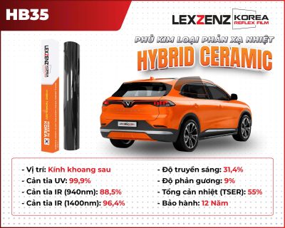 Phim cách nhiệt ô tô Lexzenz Korea Reflex Film HB35 kính khoang sau